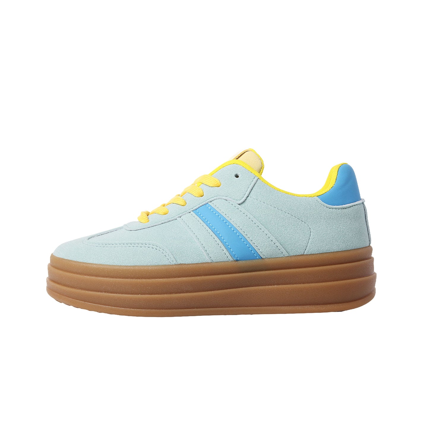 Nexsus Plus Ladies Women Aqua Faux Suede Lace Up Chunky Platform Trainers Size UK 3-8