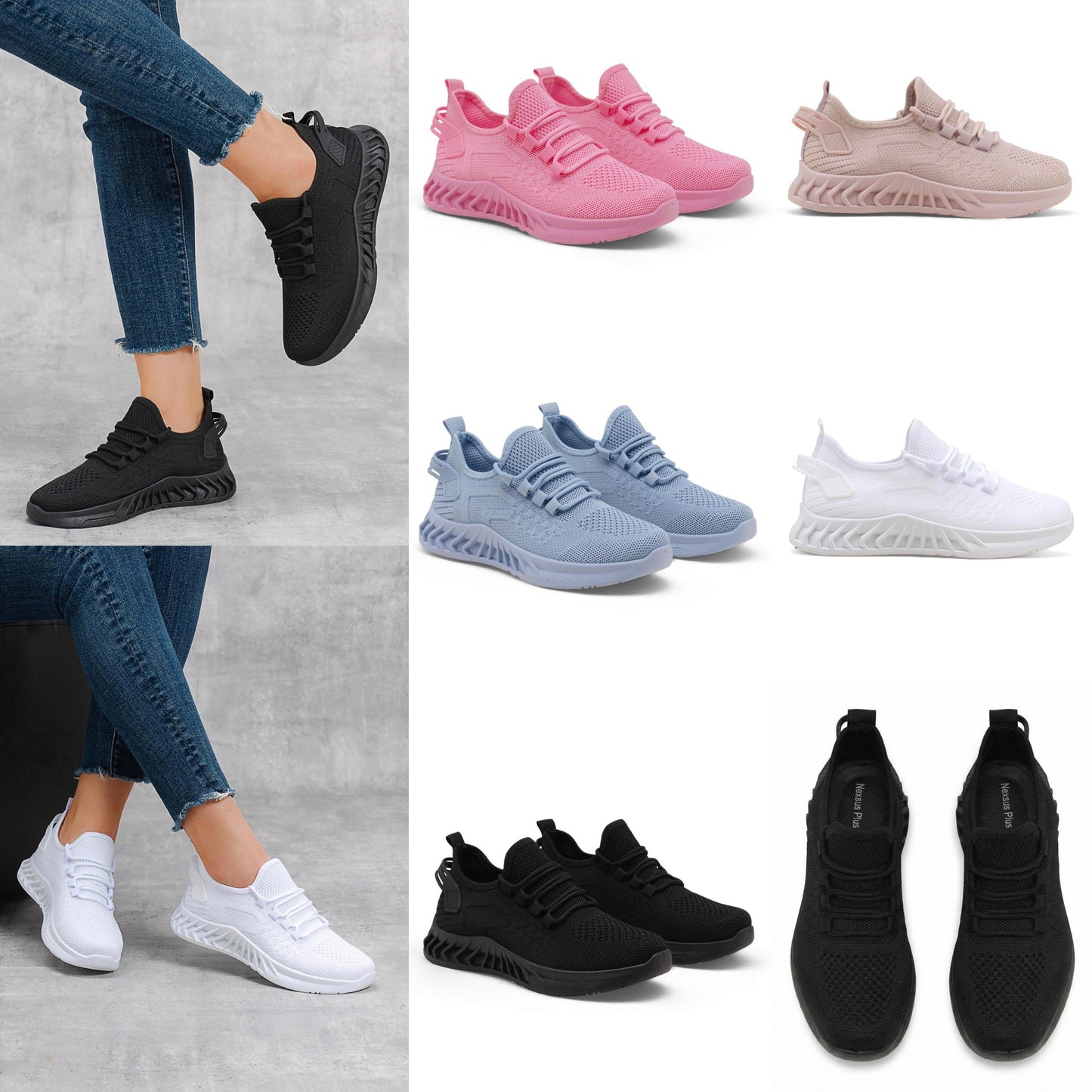 Nexsus Plus Ladies Lace Up Flexible Breathable Sneakers