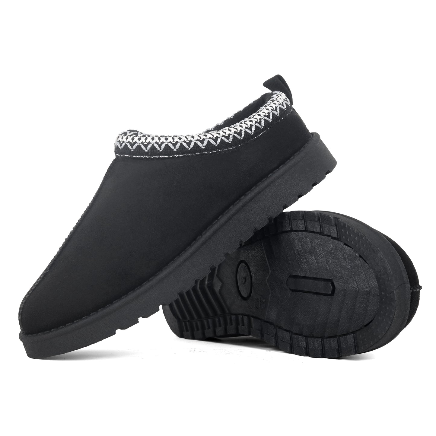 Nexsus Plus Ladies Women Black Faux Suede And Fur Lined Flatform Indoor Outdoor Warm And Cosy Comfy Slippers Size UK 3-8