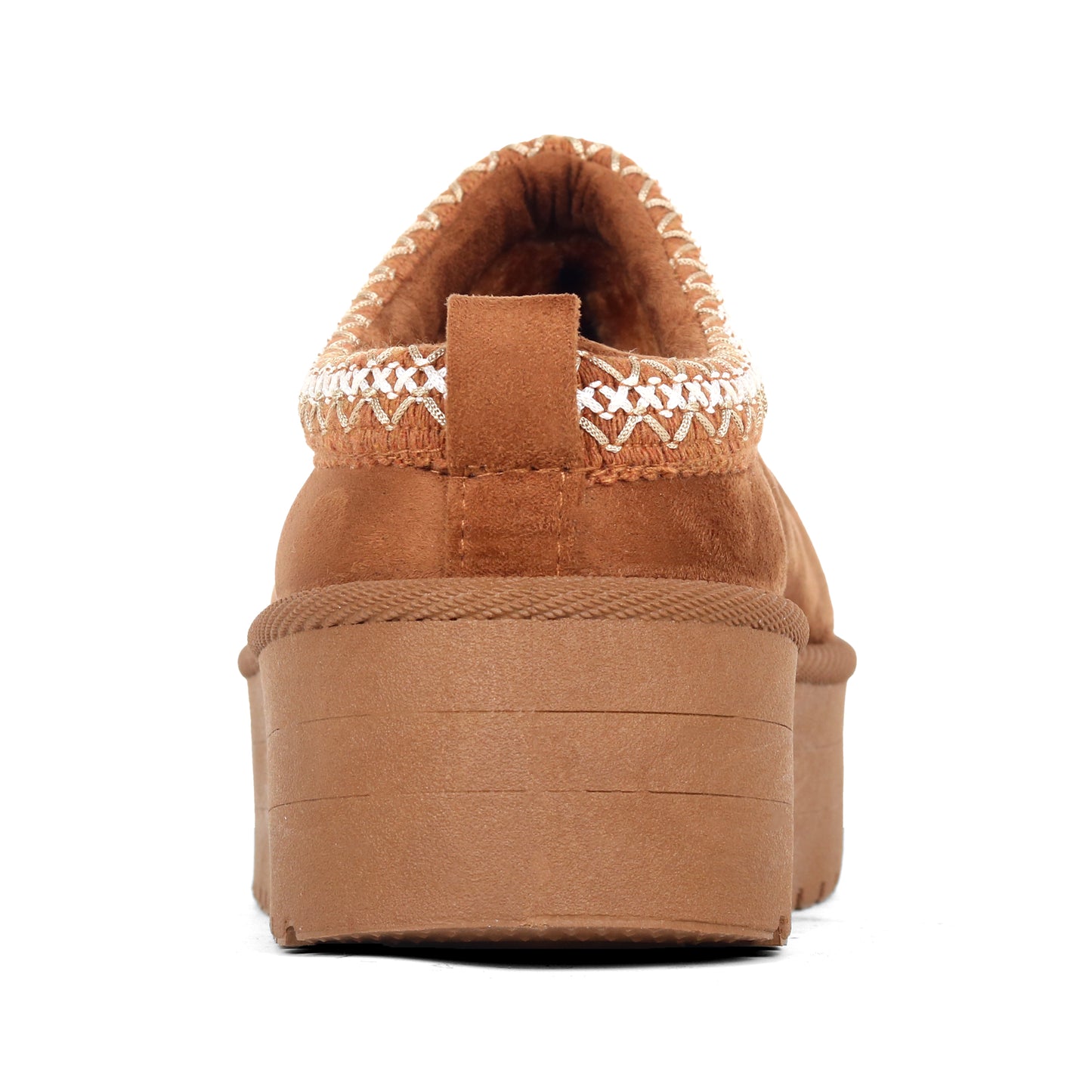 Nexsus Plus Ladies Women Camel High Sole Faux Suede And Fur Lined Platform Warm And Cosy Indoor Outdoor Hard Sole Slipers Size UK 3-8