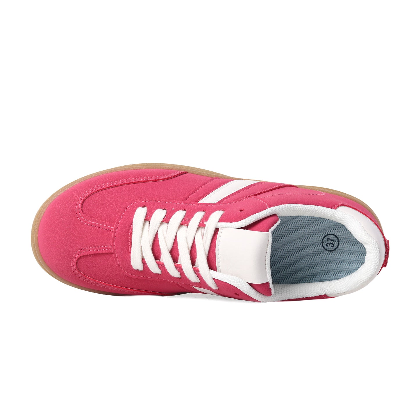 Nexsus Plus Ladies Women Fuschia Faux Suede Lace Up Chunky Platform Trainers Size UK 3-8