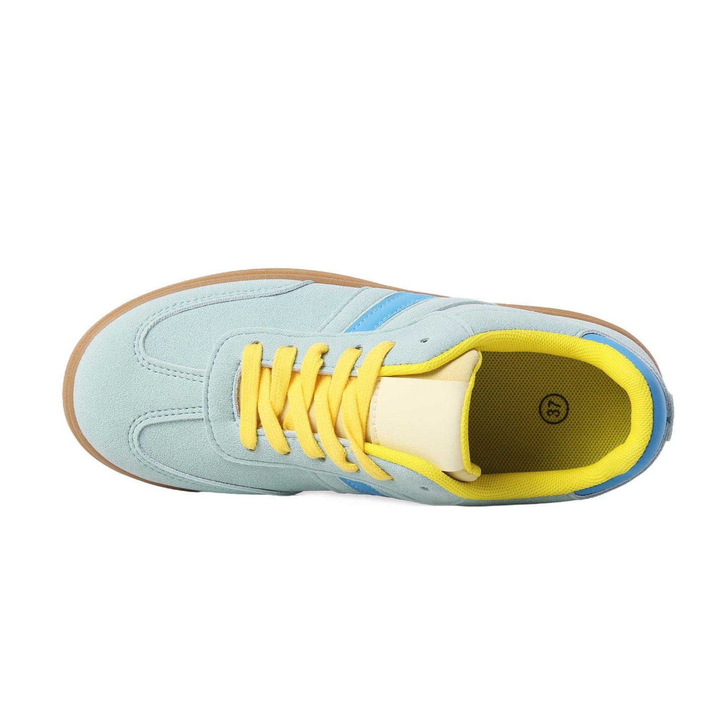 Nexsus Plus Ladies Women Aqua Faux Suede Lace Up Chunky Platform Trainers Size UK 3-8