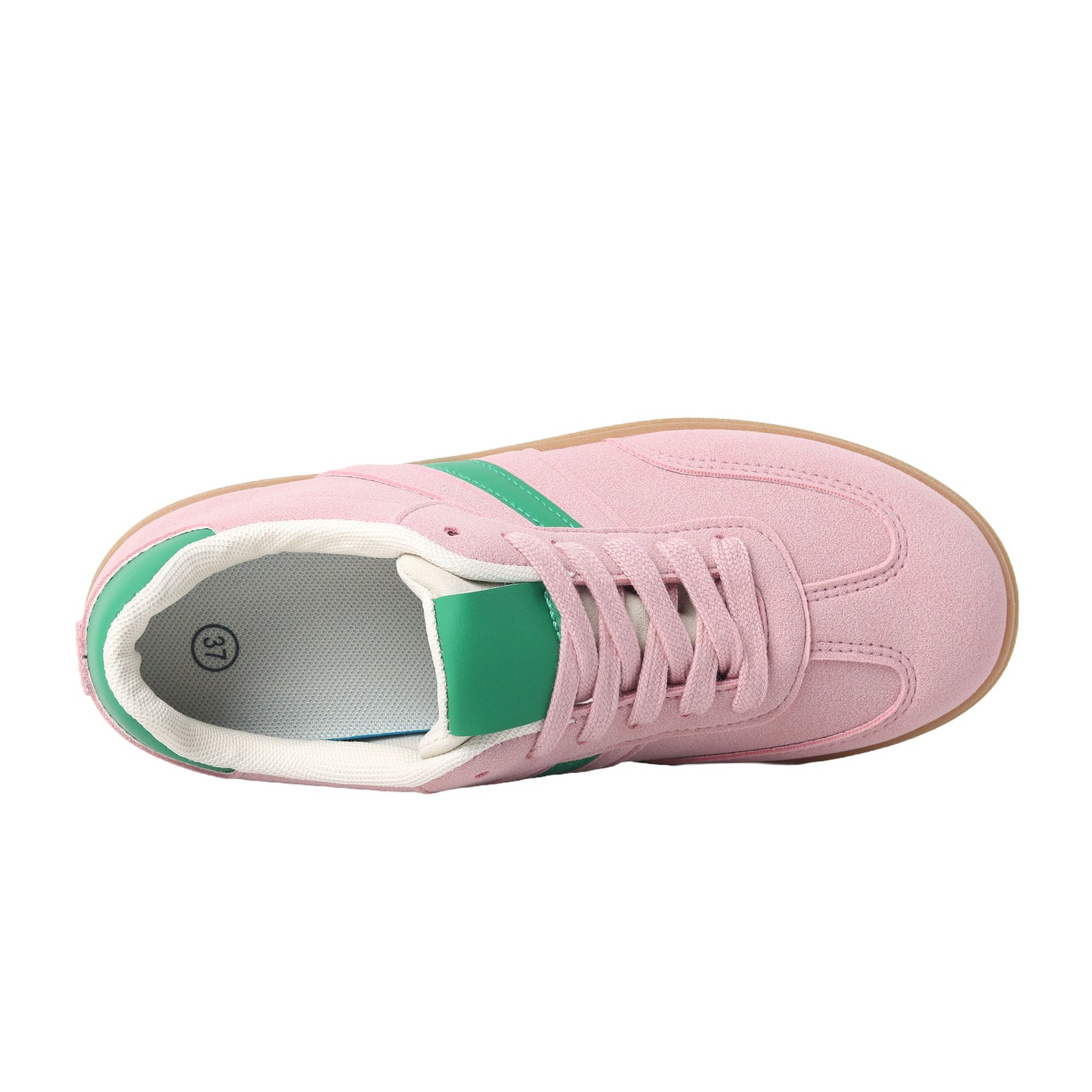 Nexsus Plus Ladies Women Pink Faux Suede Lace Up Chunky Platform Trainers Size UK 3-8