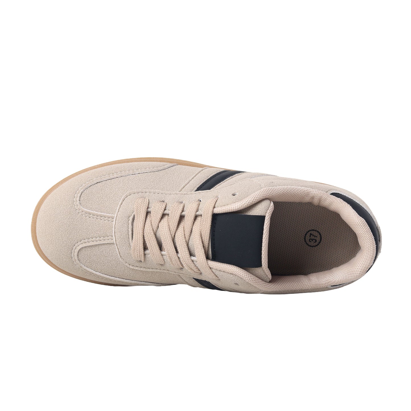 Nexsus Plus Ladies Women Khaki Faux Suede Lace Up Chunky Platform Trainers Size UK 3-8
