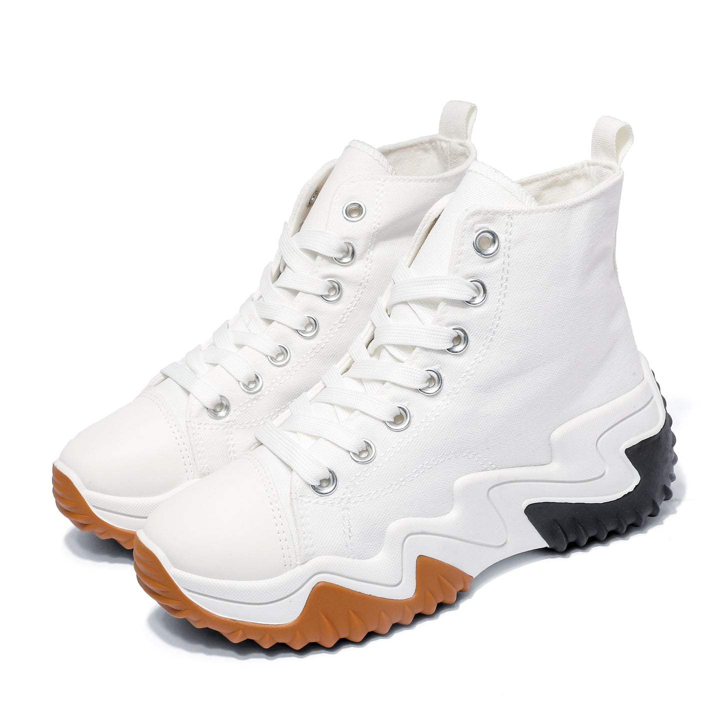 Nexsus Plus Ladies White Chunky Sole High Top Trainers Size UK 3-8