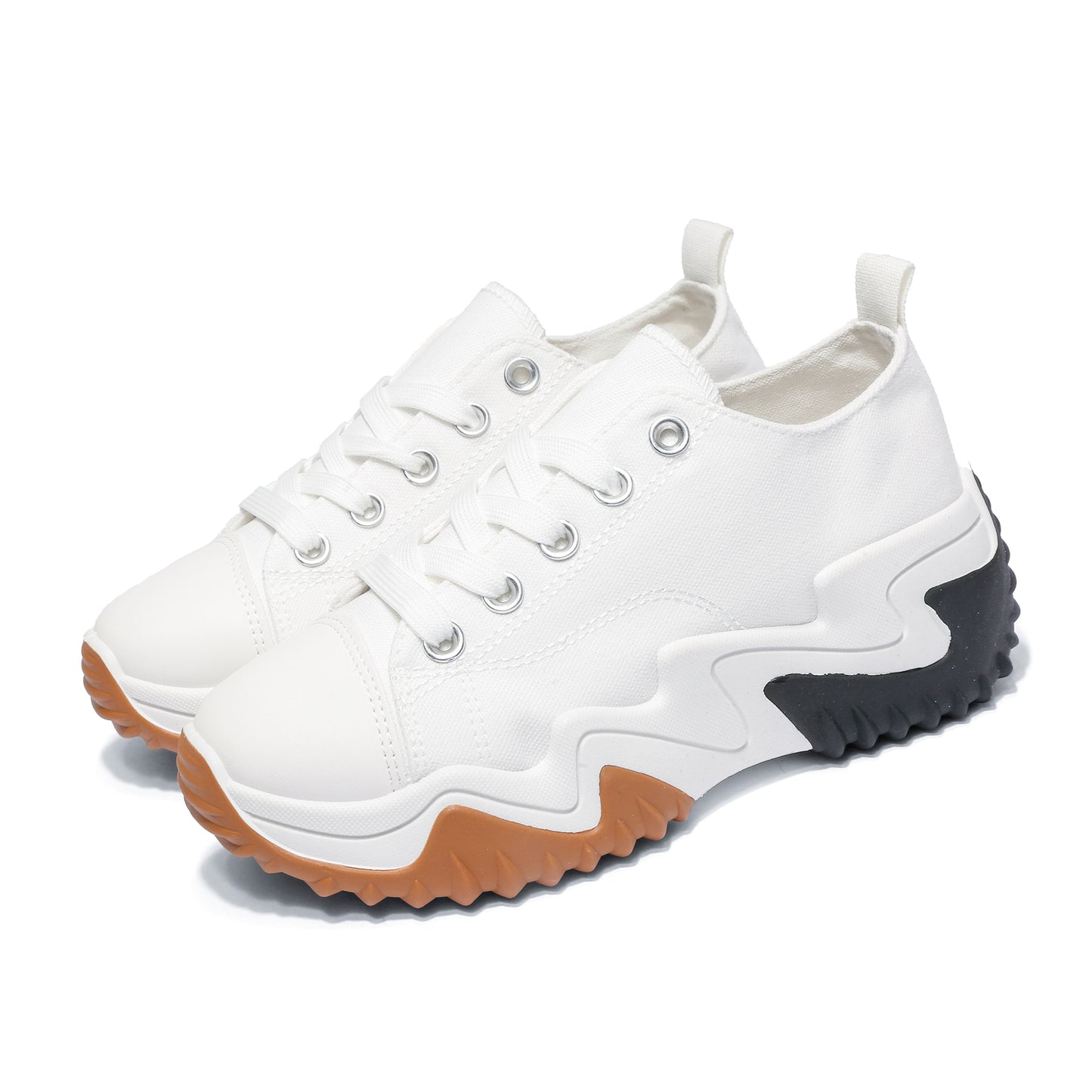 Nexsus Plus Ladies White Low-Top Canvas Trainers Size Uk 3-8