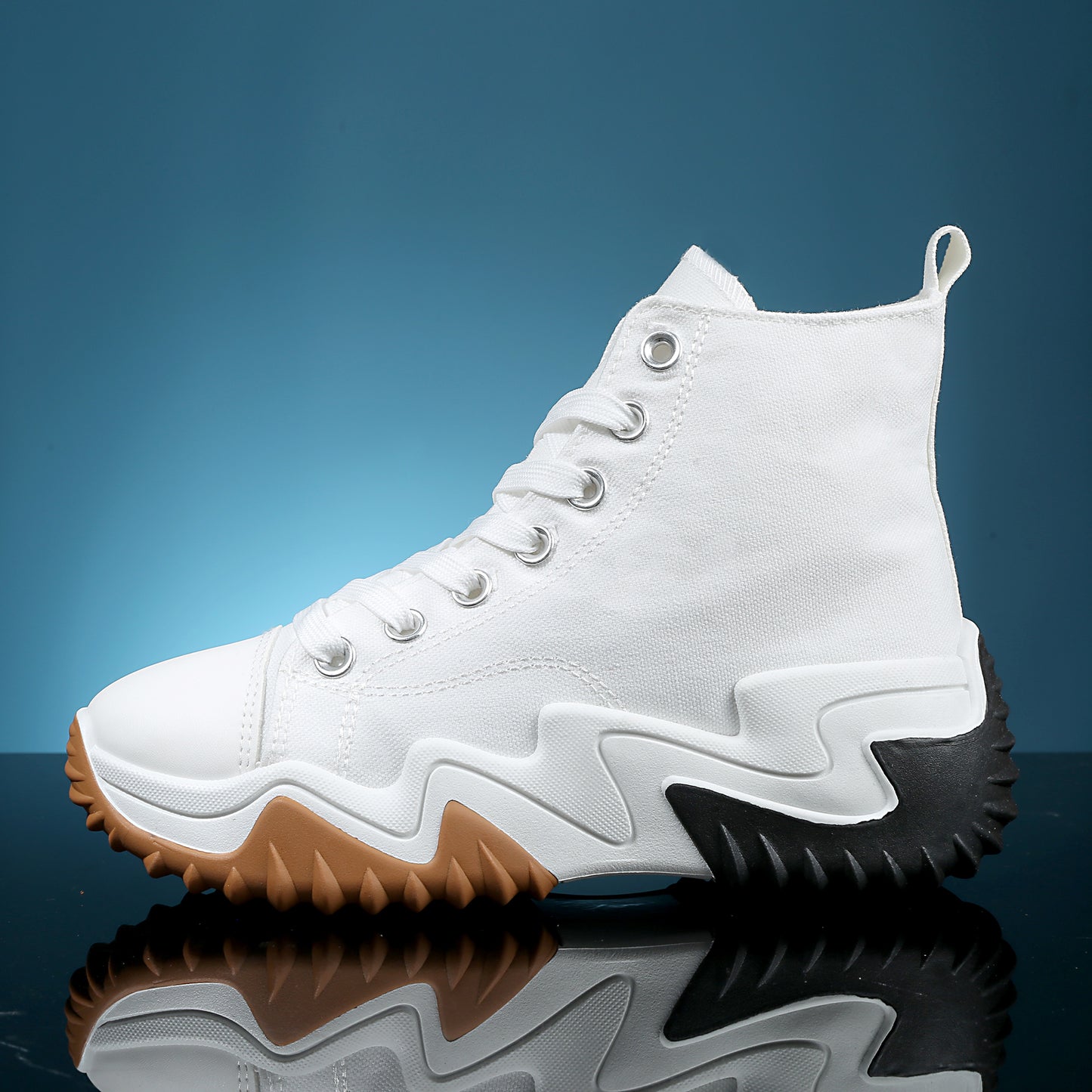 Nexsus Plus Ladies White Chunky Sole High Top Trainers Size UK 3-8