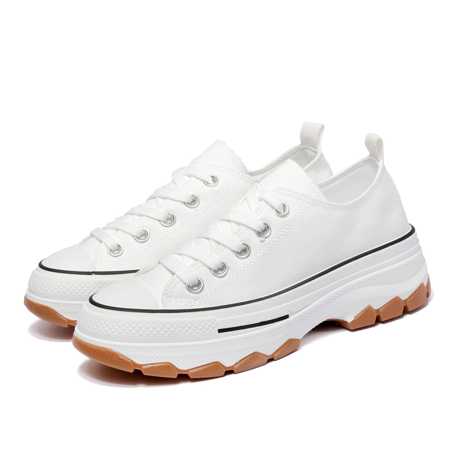 Nexsus Plus Ladies White Low-Top Canvas Trainers Size Uk 3-8