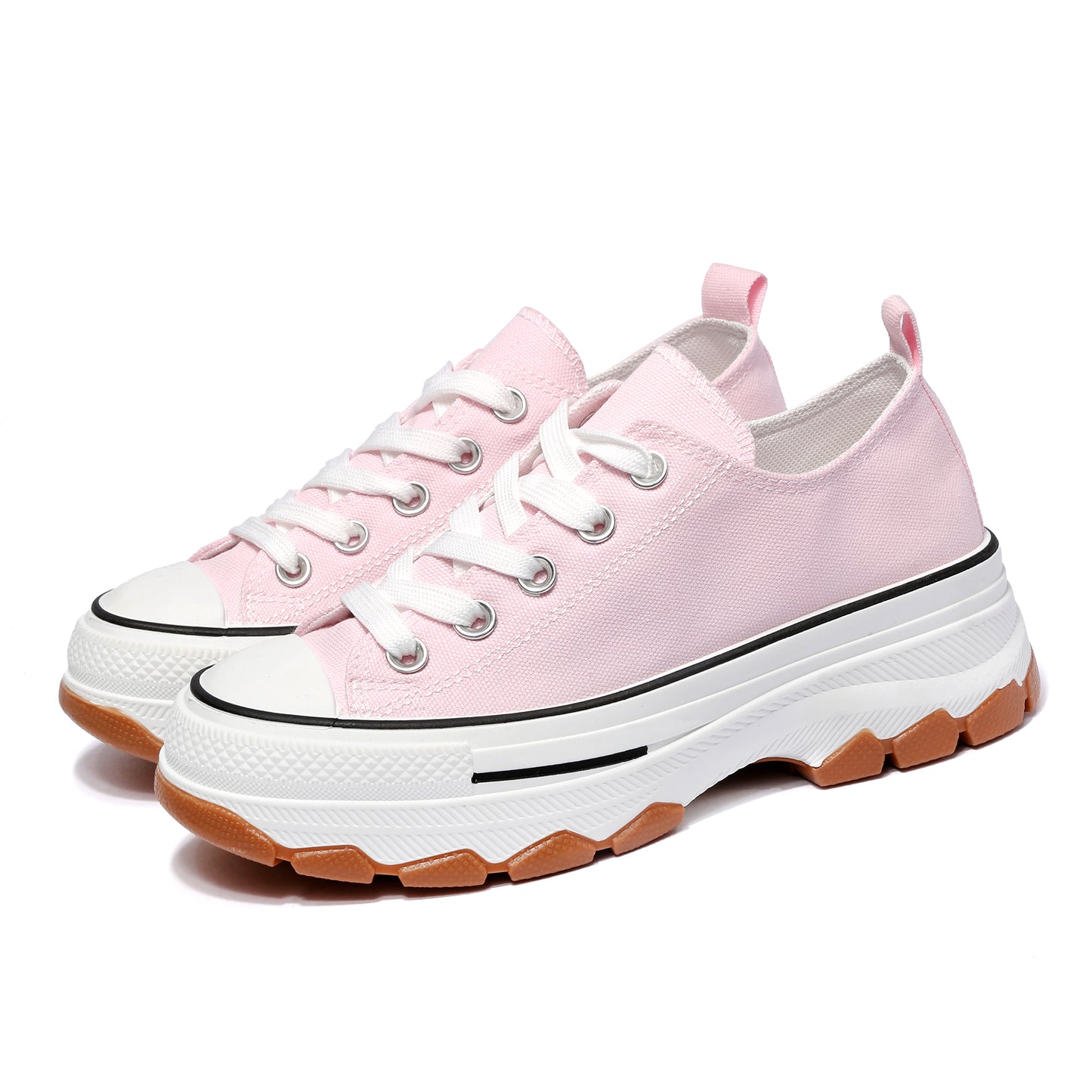 Nexsus Plus Ladies L.Pink Low-Top Canvas Trainers Size Uk 3-8