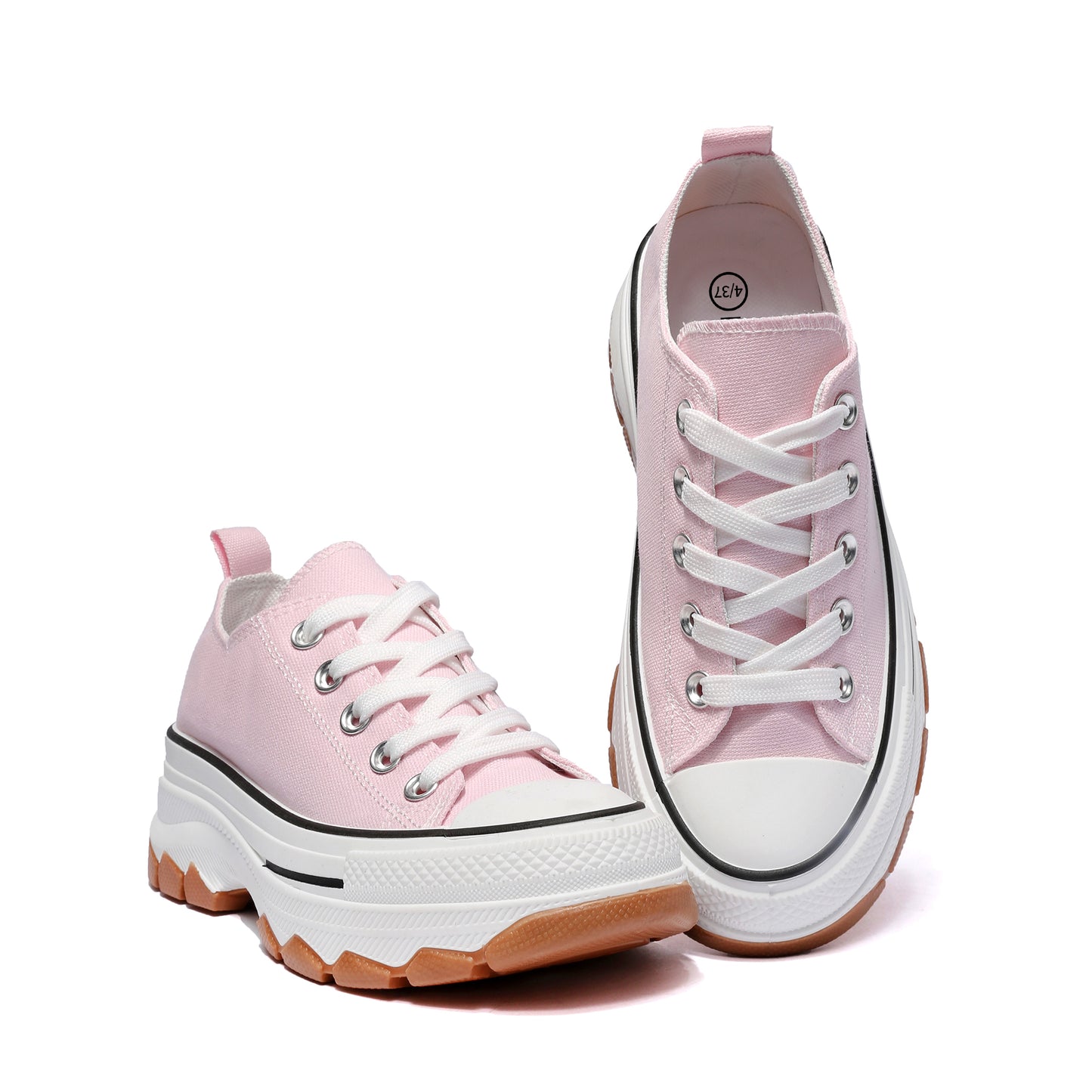 Nexsus Plus Ladies L.Pink Low-Top Canvas Trainers Size Uk 3-8