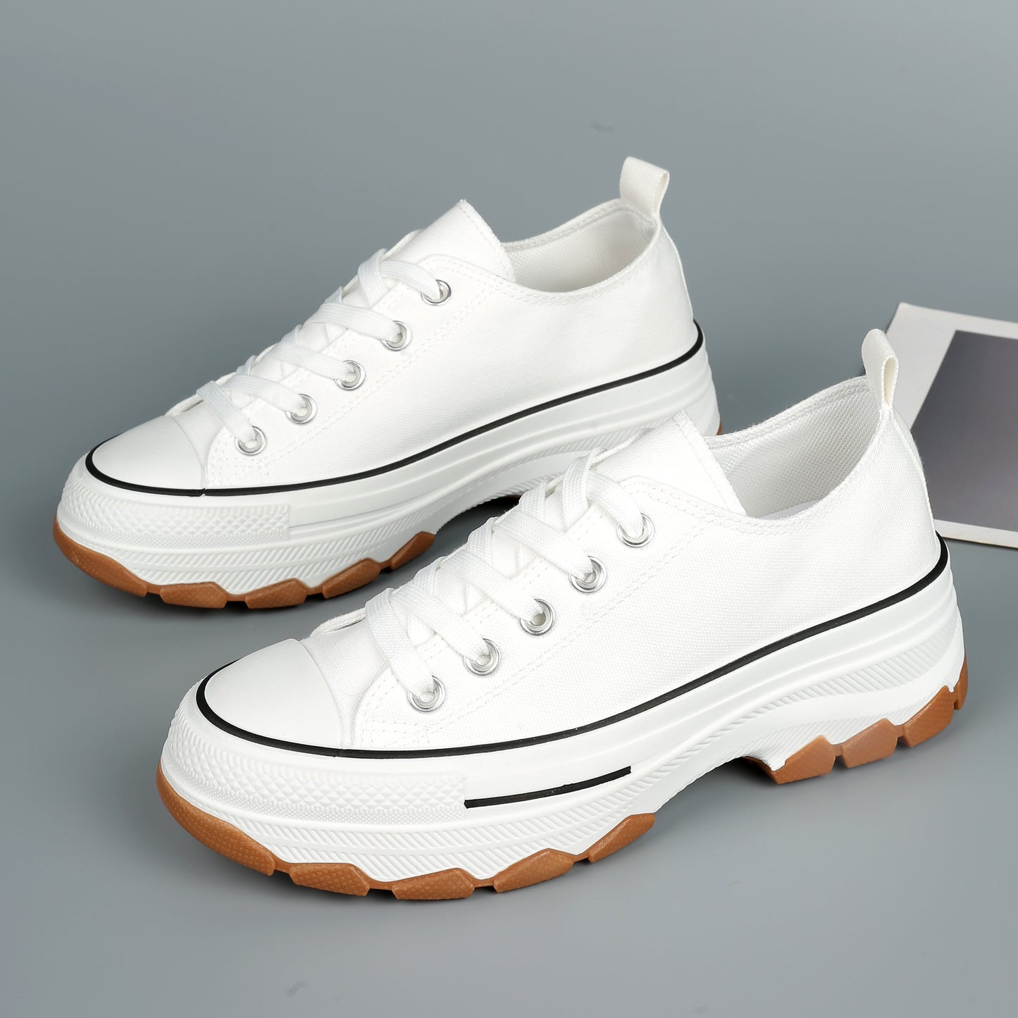 Nexsus Plus Ladies White Low-Top Canvas Trainers Size Uk 3-8