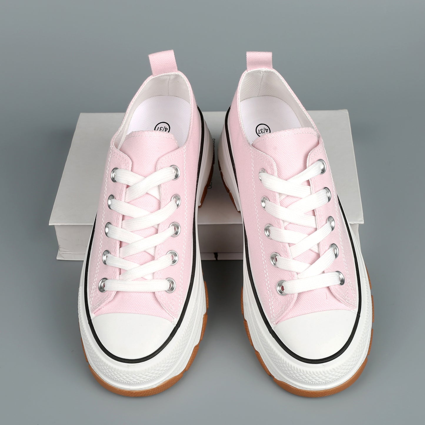 Nexsus Plus Ladies L.Pink Low-Top Canvas Trainers Size Uk 3-8