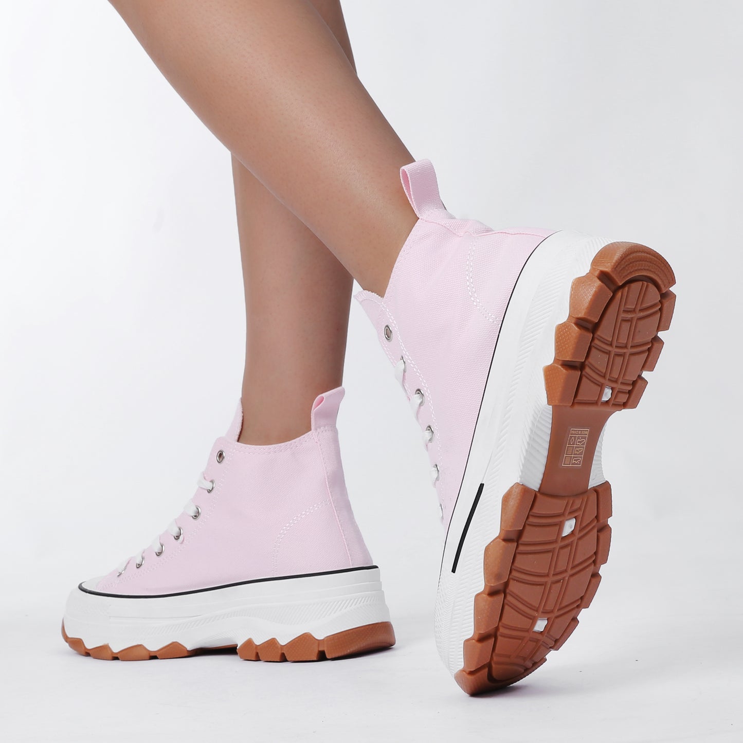 Nexsus Plus Ladies/Women Chunkyu Sole High Top Canvas Trainers Size UK 3-8