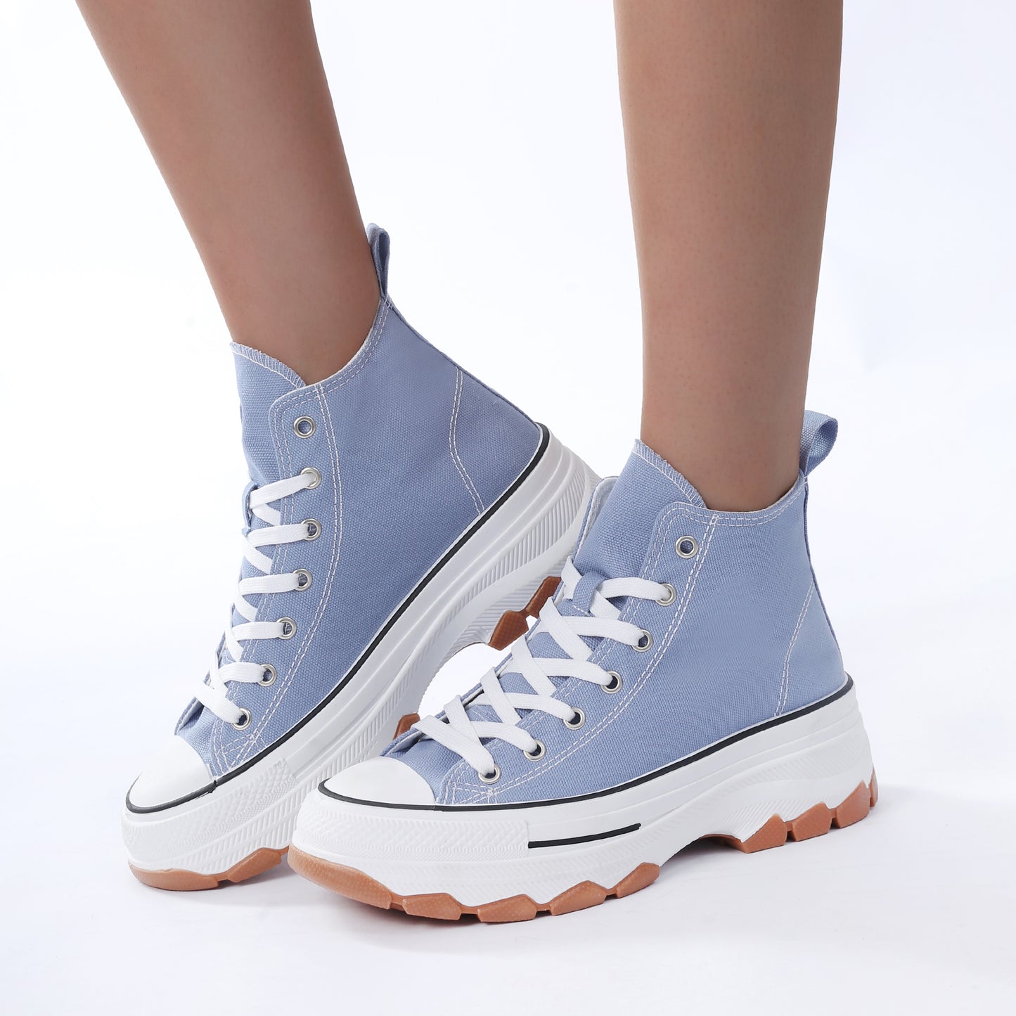 Nexsus Plus Ladies/Women Chunkyu Sole High Top Canvas Trainers Size UK 3-8