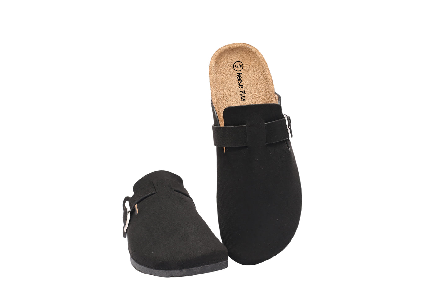 Nexsus Plus Ladies Black Women Flatform Faux Suede Mule Slippers