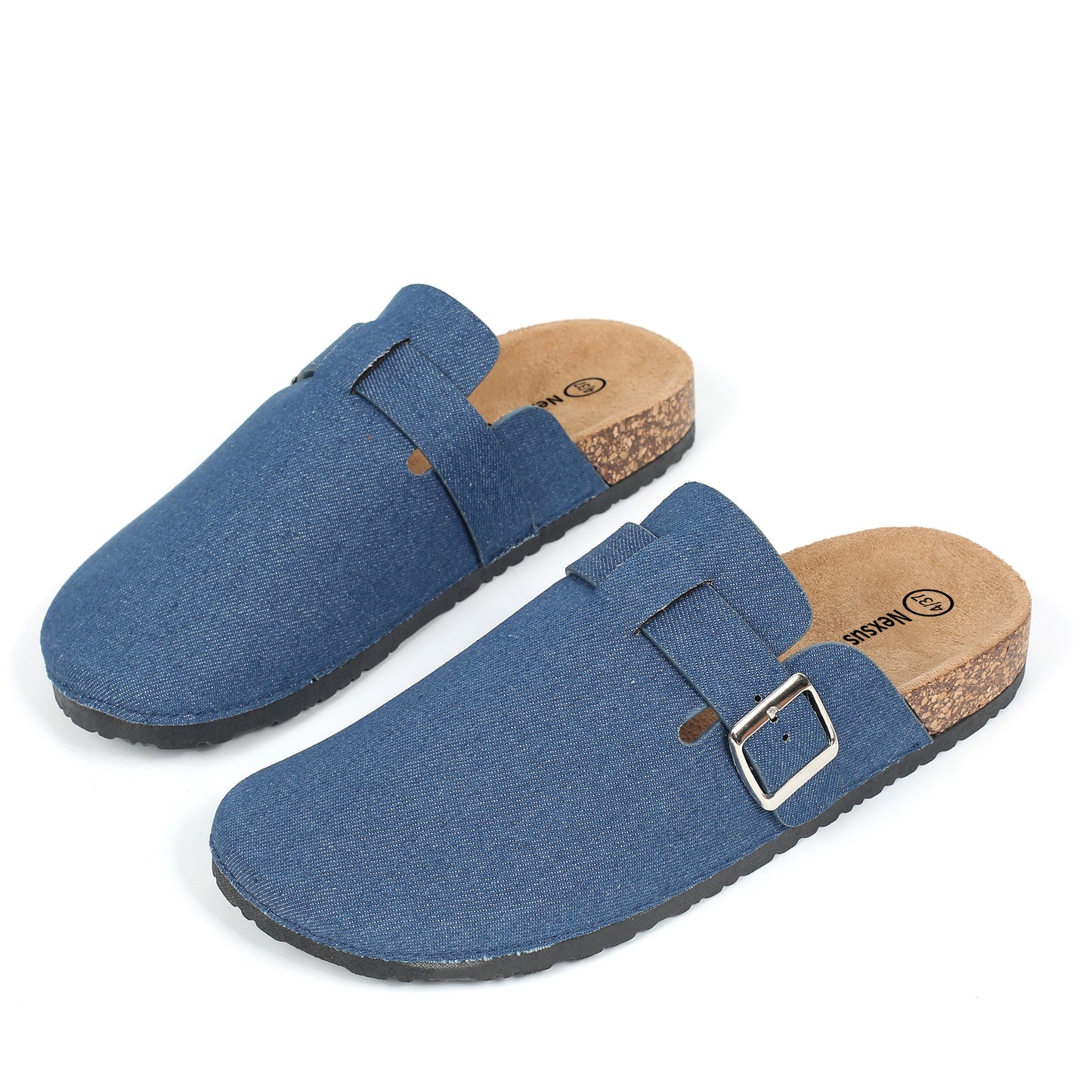 Nexsus Plus Ladies/Womens Faux Suede Buckle Fashion Slip On Indoor OutdoorvMule Clogs Comfy Sliders Size UK 3-8