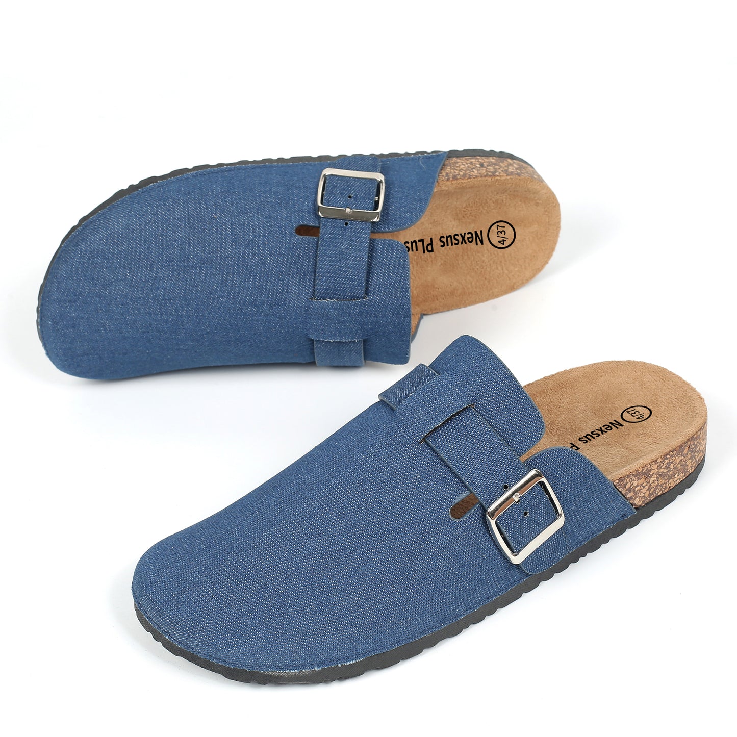 Nexsus Plus Ladies/Womens Faux Suede Buckle Fashion Slip On Indoor OutdoorvMule Clogs Comfy Sliders Size UK 3-8