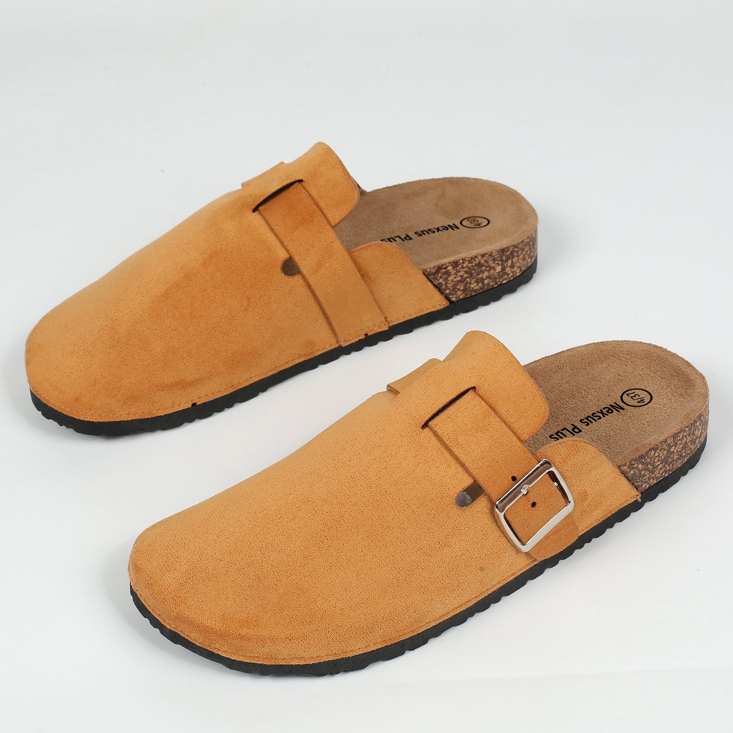 Nexsus Plus Ladies/Womens Faux Suede Buckle Fashion Slip On Indoor OutdoorvMule Clogs Comfy Sliders Size UK 3-8