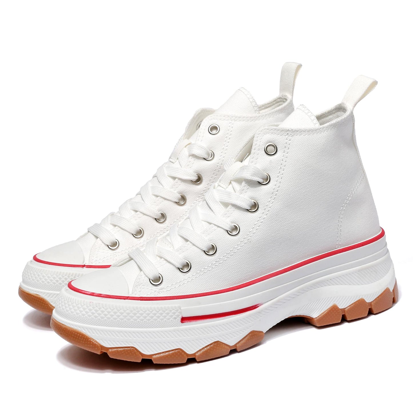 Women’s Chunky Platform Trainers Lace Up Casual Sneakers