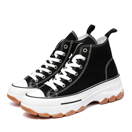 Women’s Chunky Platform Trainers  Lace Up Casual Sneakers