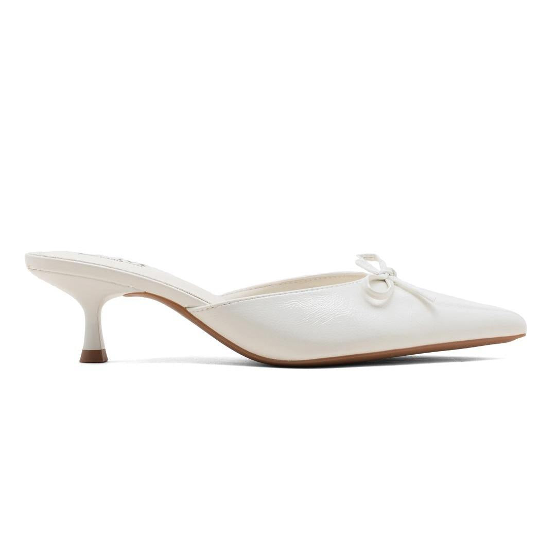 Nexsus Plus Pointed-Toe Bow Kitten Heel Mules
