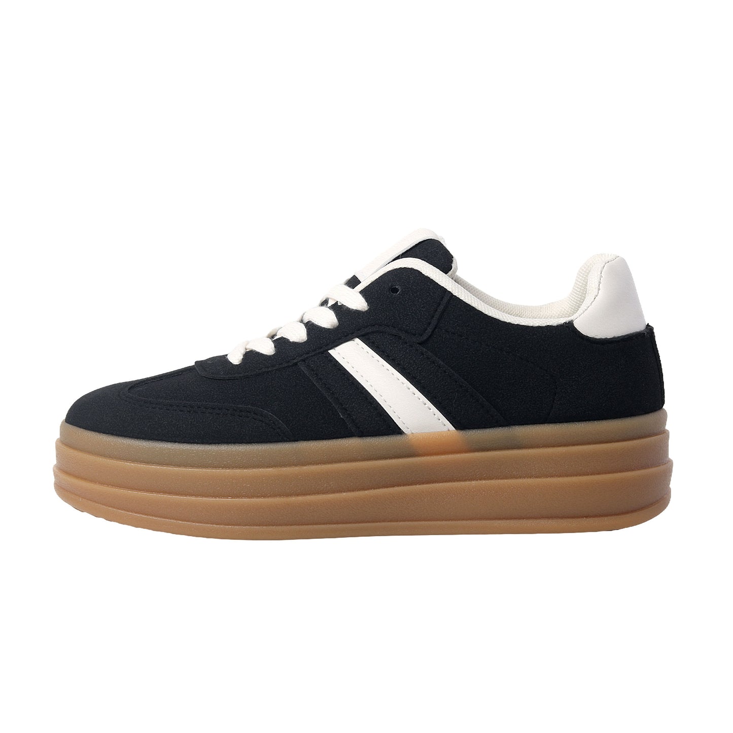 Chunky Platform Trainers – Soft Faux Suede Everyday Sneakers– Cushioned Comfort & Style