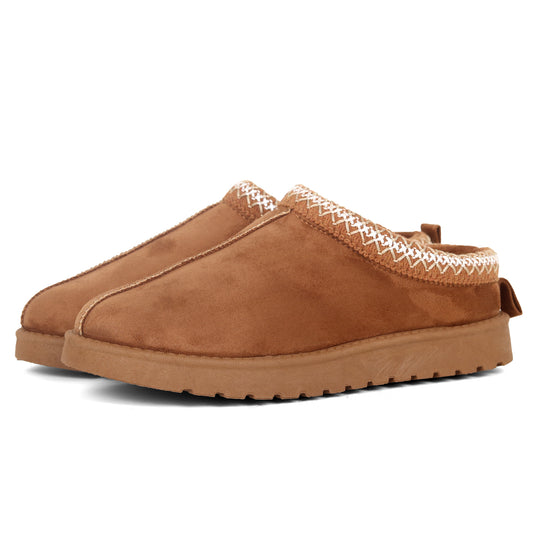 Nexsus Plus Ladies Women Flatform Camel Faux Suede And Fur Lined Flatform Indoor Outdoor Warm And Cosy Comfy Slippers Size UK 3-8
