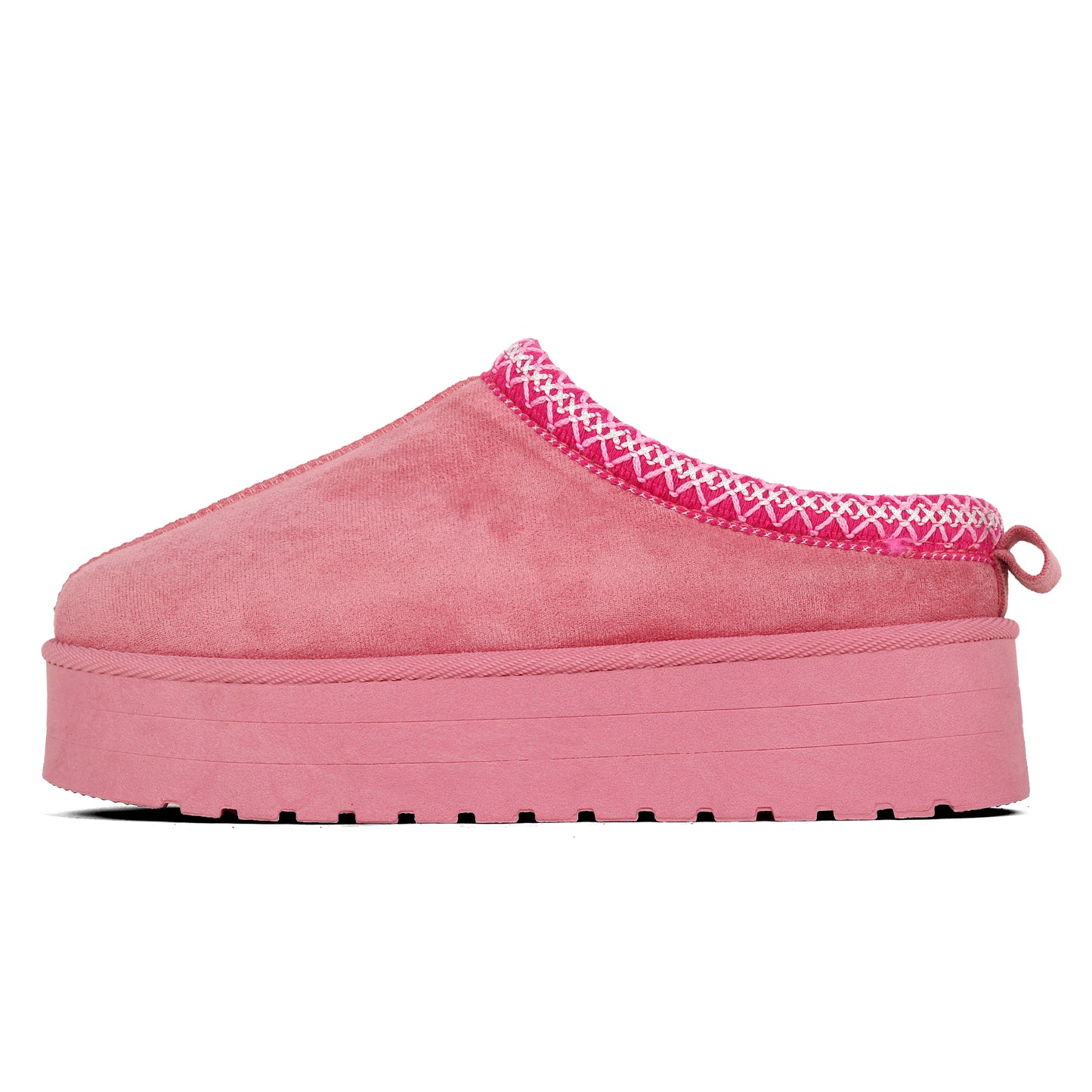 Nexsus Plus Ladies Women Pink High Sole Faux Suede And Fur Lined Platform Warm And Cosy Indoor Outdoor Hard Sole Slipers Size UK 3-8