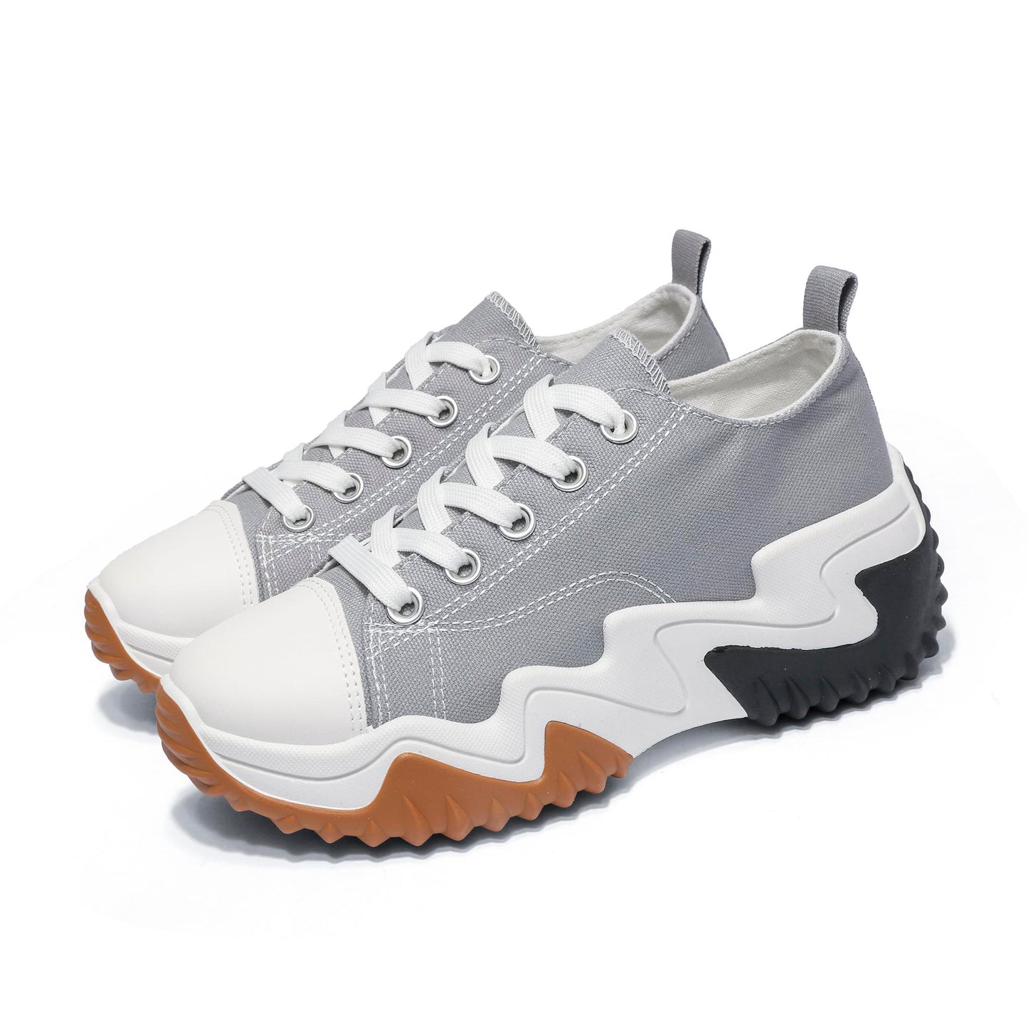 Women’s Chunky Platform Trainers  Lace Up Casual Sneakers