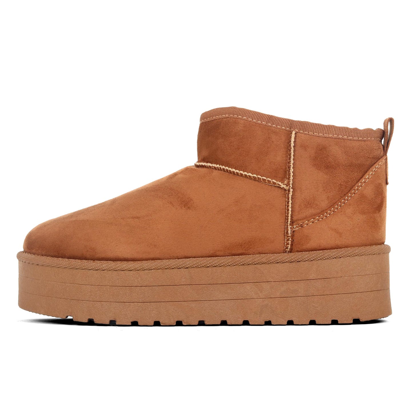 Nexsus Plus Faux Suede Fur-Lined Platform Ankle Boots (UK 3–8)