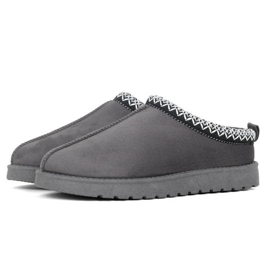 Nexsus Plus Ladies Women Flatform Dark Grey Faux Suede And Fur Lined Flatform Indoor Outdoor Warm And Cosy Comfy Slippers Size UK 3-8