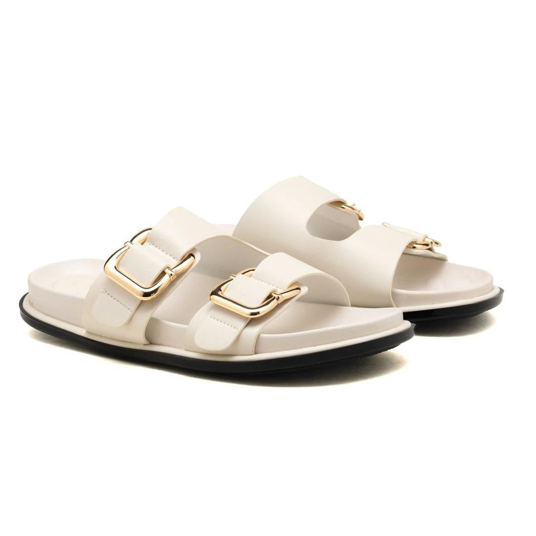 Nexsus Plus Gold Buckle Double-Strap Sandals (UK 3–8)