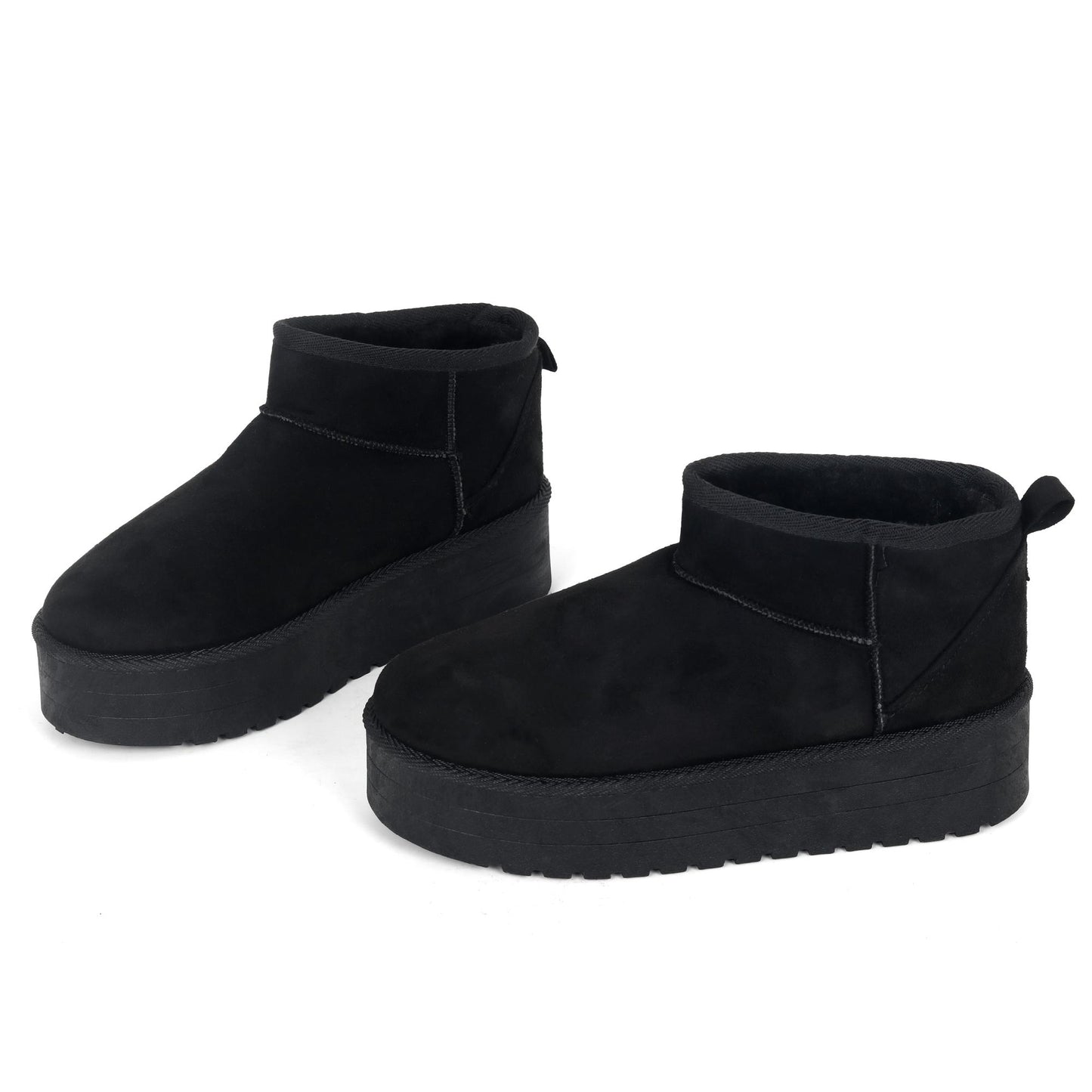 Nexsus Plus Faux Suede Fur-Lined Platform Ankle Boots (UK 3–8)