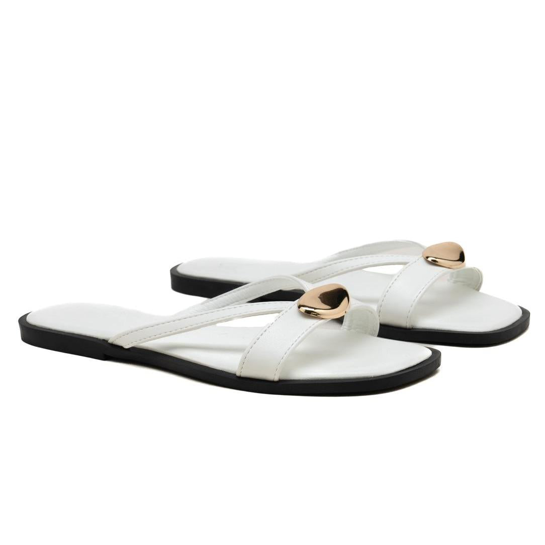 Nexsus Plus Minimal Gold Accent Slide Sandals (UK 3–8)