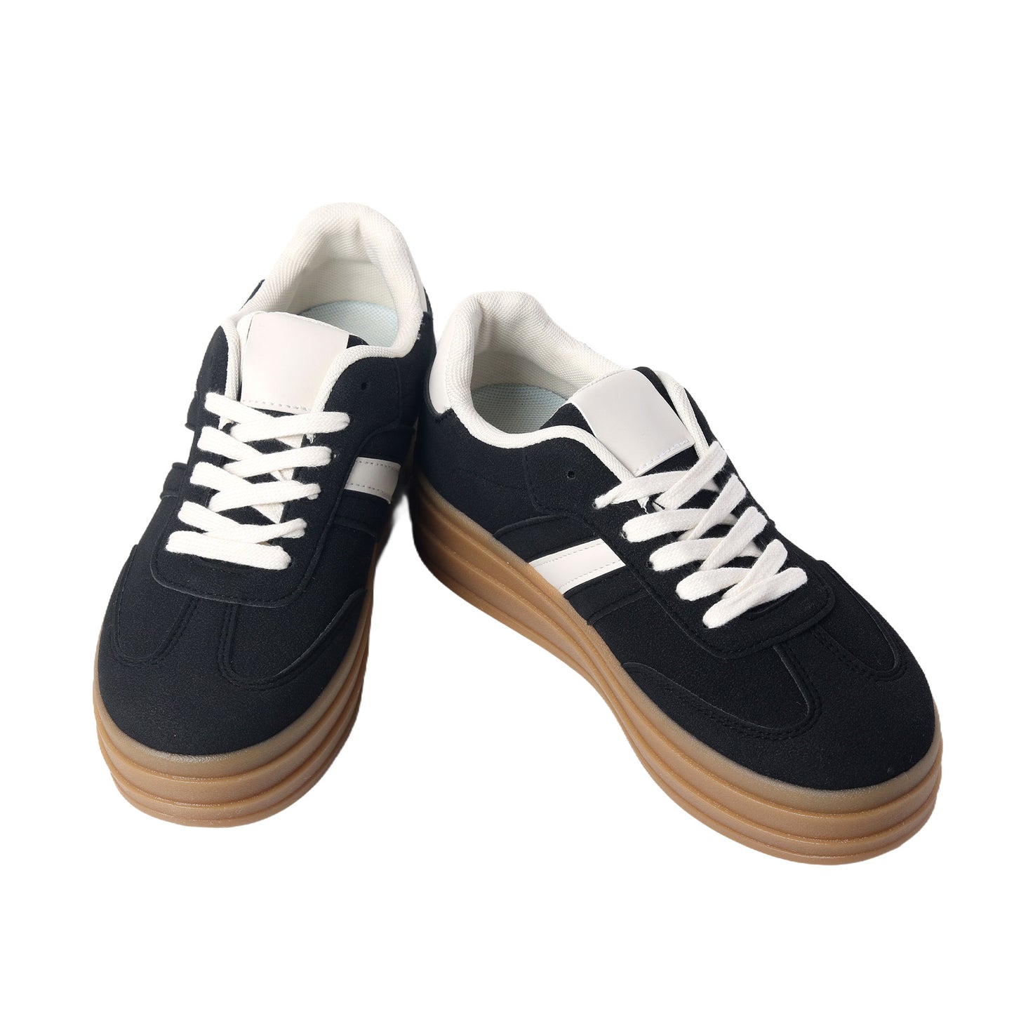 Chunky Platform Trainers – Soft Faux Suede Everyday Sneakers– Cushioned Comfort & Style