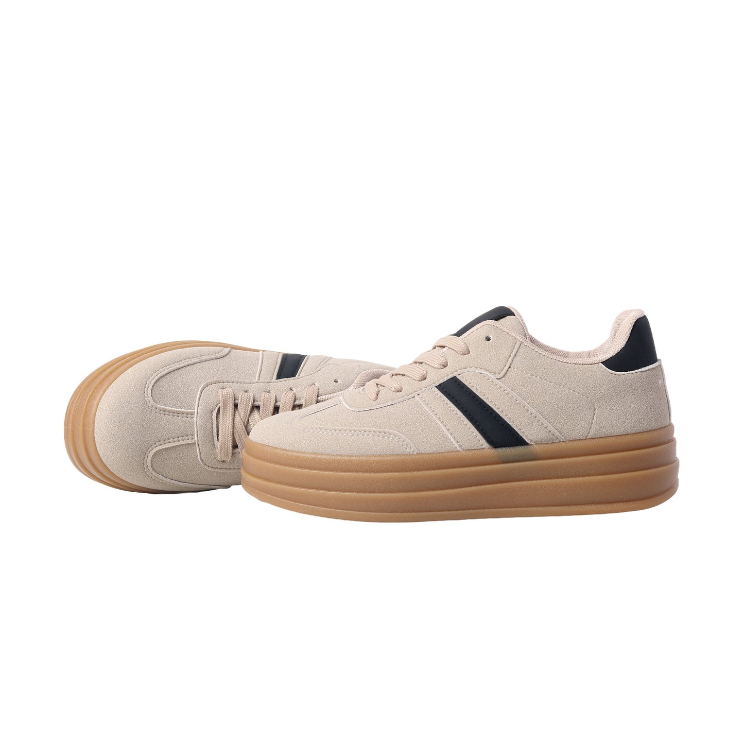 Chunky Platform Trainers – Soft Faux Suede Everyday Sneakers– Cushioned Comfort & Style