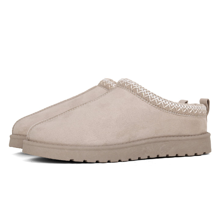 Nexsus Plus Women’s Faux Suede Fur-Lined Mule Slippers – Warm Flat Slip-On Winter Shoes UK 3–8