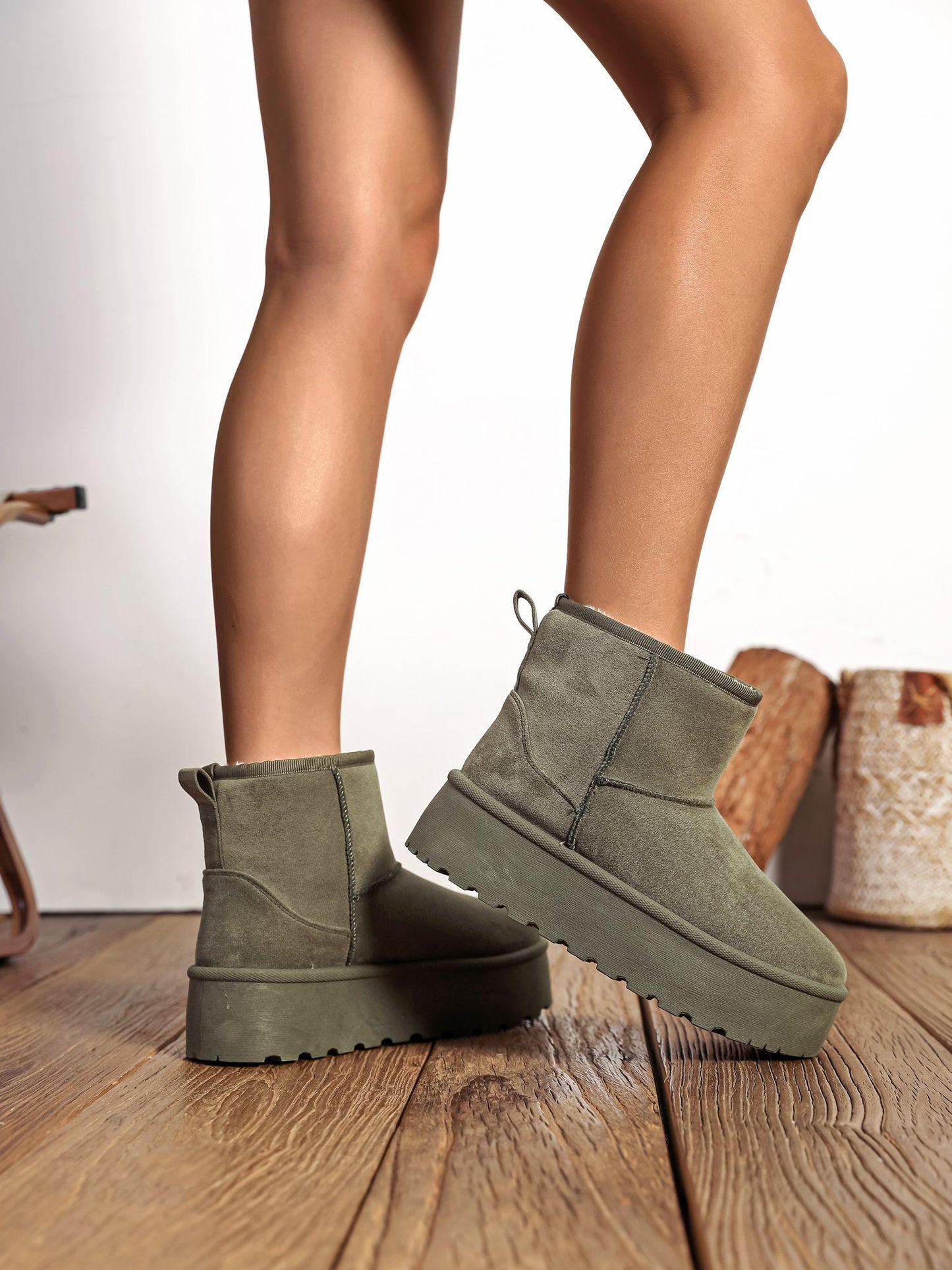 Nexsus Plus Faux Suede Fur-Lined Lace-Up Winter Boots (UK 3–8)