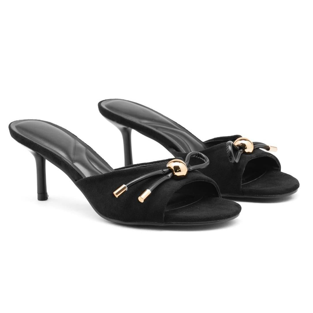 Nexsus Plus Bow Accent Kitten Heel Mules (UK 3–8)