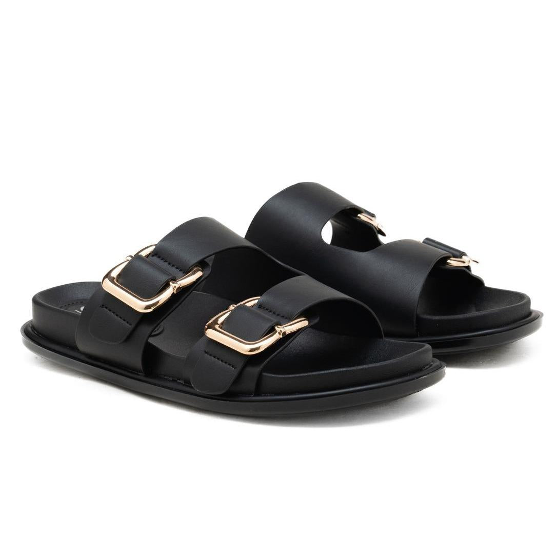 Nexsus Plus Gold Buckle Double-Strap Sandals (UK 3–8)