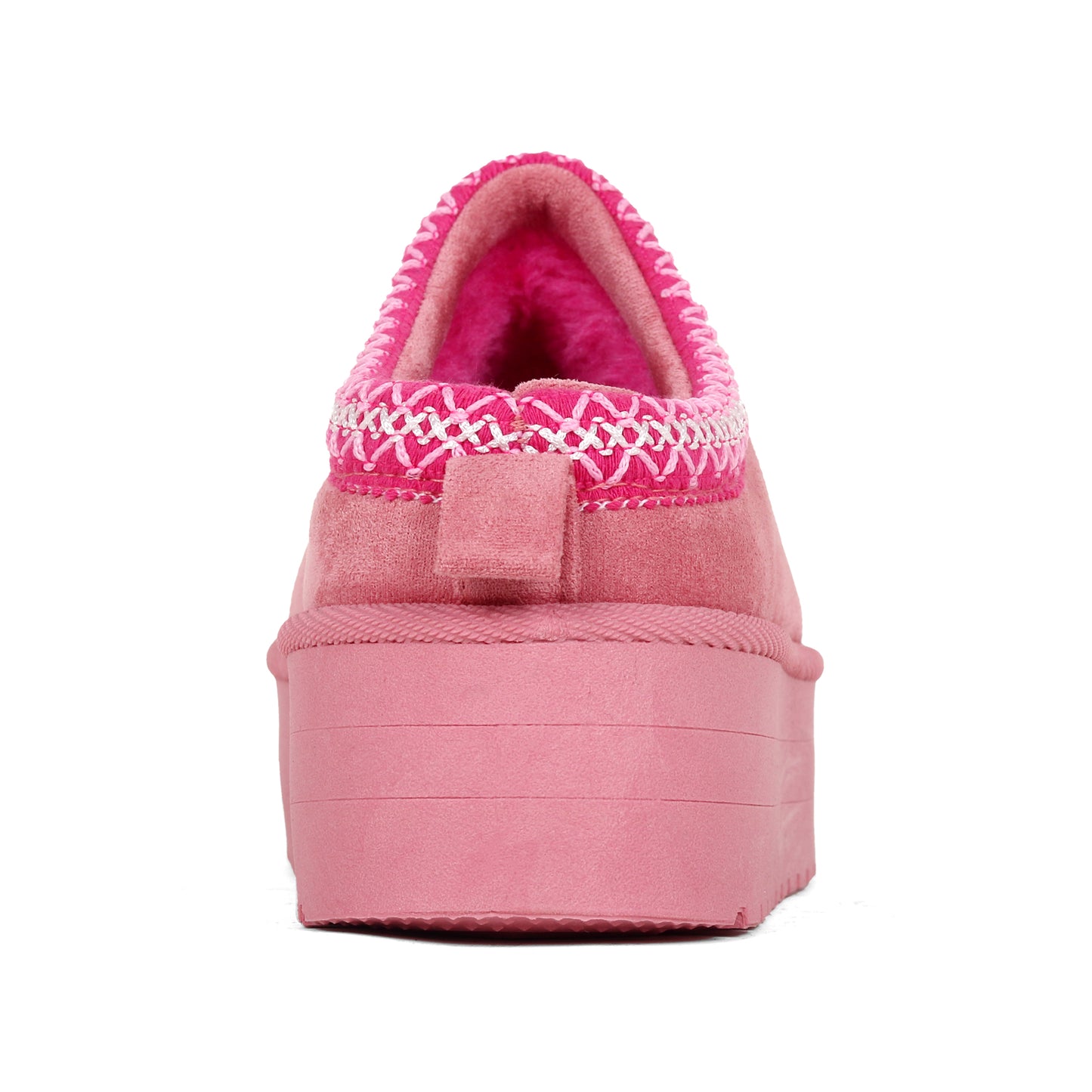 Nexsus Plus Ladies Women Pink High Sole Faux Suede And Fur Lined Platform Warm And Cosy Indoor Outdoor Hard Sole Slipers Size UK 3-8