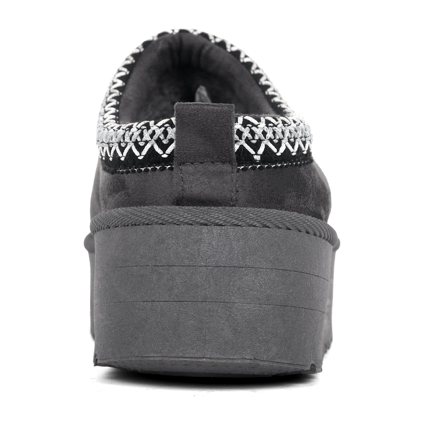 Nexsus Plus Ladies Women Dark Grey High Sole Faux Suede And Fur Lined Platform Warm And Cosy Indoor Outdoor Hard Sole Slipers Size UK 3-8