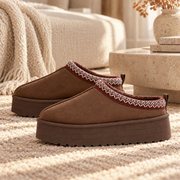 Nexsus Plus Women’s Faux Suede Fur-Lined Platform Slippers – High Sole Slip-On Winter Shoes UK 3–8