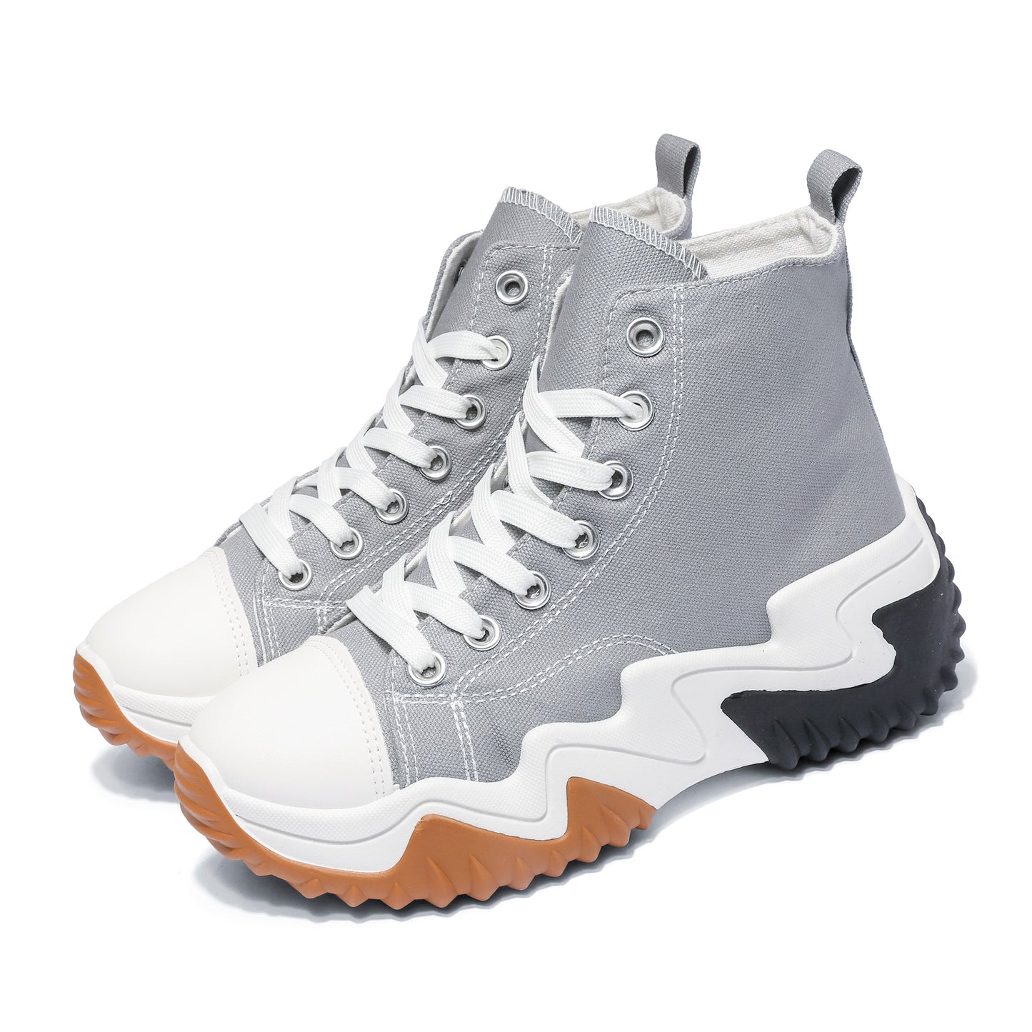 Nexsus Plus Ladies L.Grey Chunky Sole Hight Top Casual Sneakers Size UK 3-8