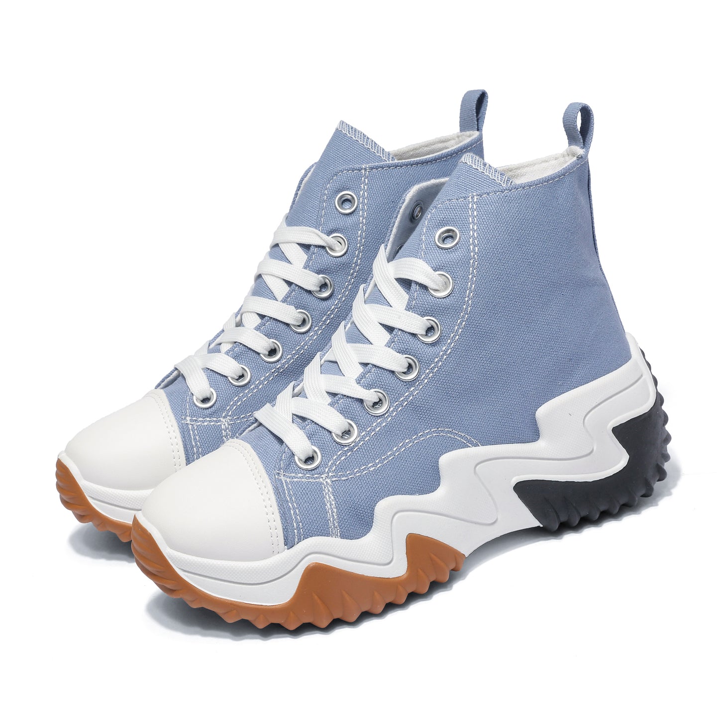Nexsus Plus Ladies L.Blue Hight Top Chunkyt Sole Trainers Size UK 3-8