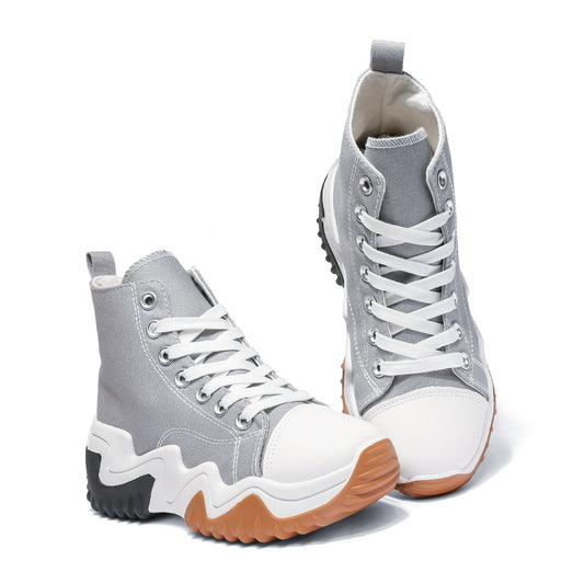 Nexsus Plus Ladies L.Grey Chunky Sole Hight Top Casual Sneakers Size UK 3-8
