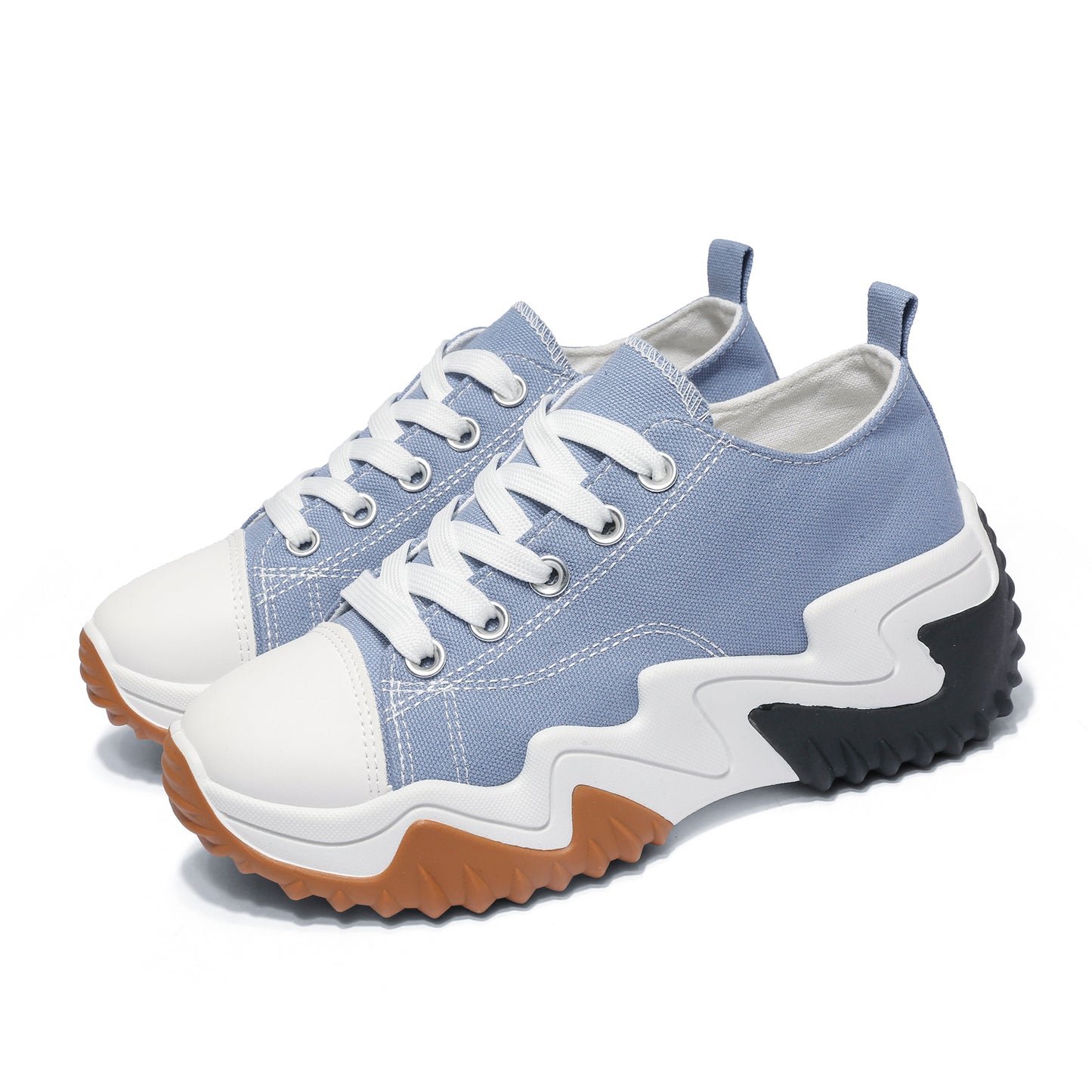 Nexsus Plus Ladies L.Blue Low-Top Canvas Trainers Size Uk 3-8