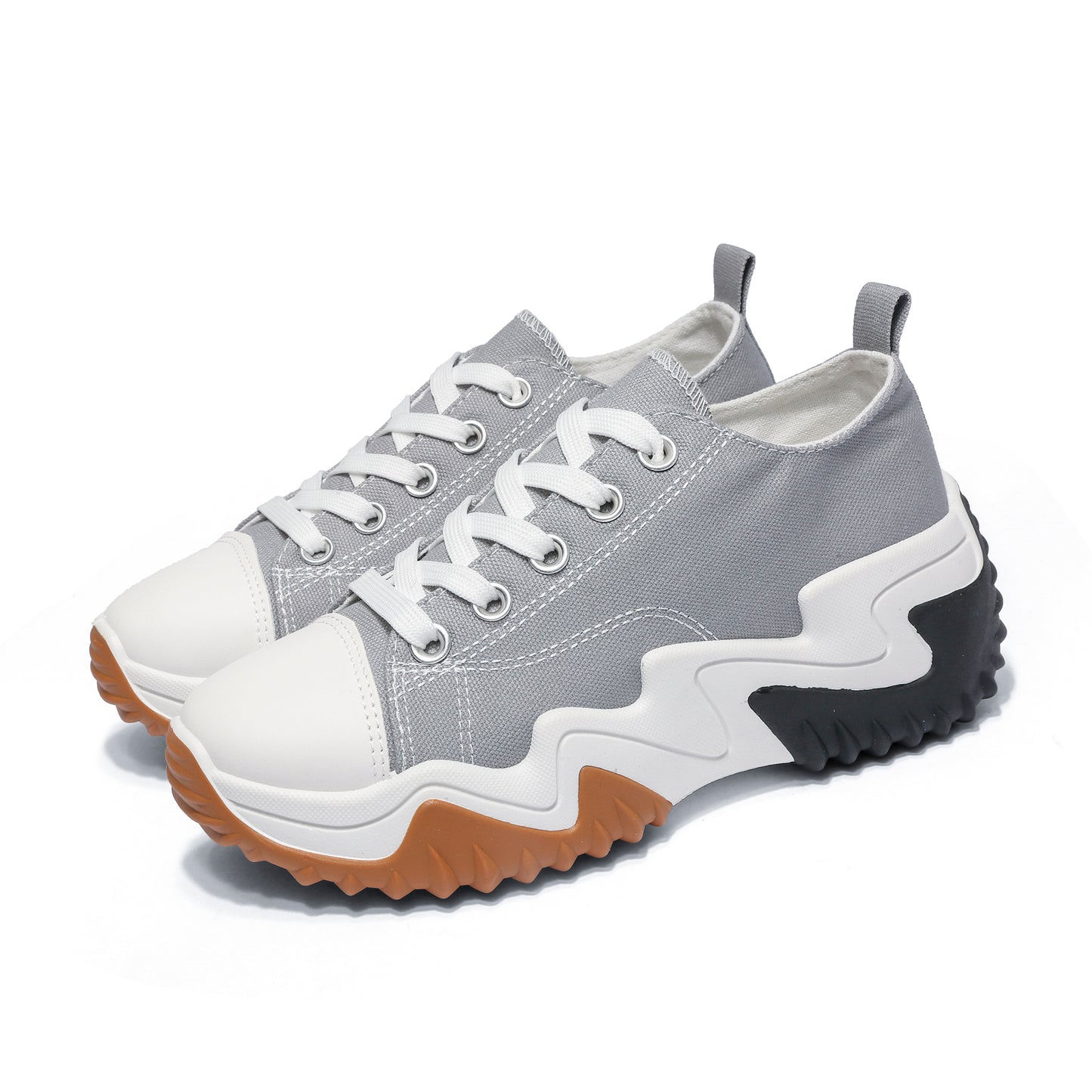 Nexsus Plus Ladies L.Grey Low-Top Canvas Trainers Size Uk 3-8