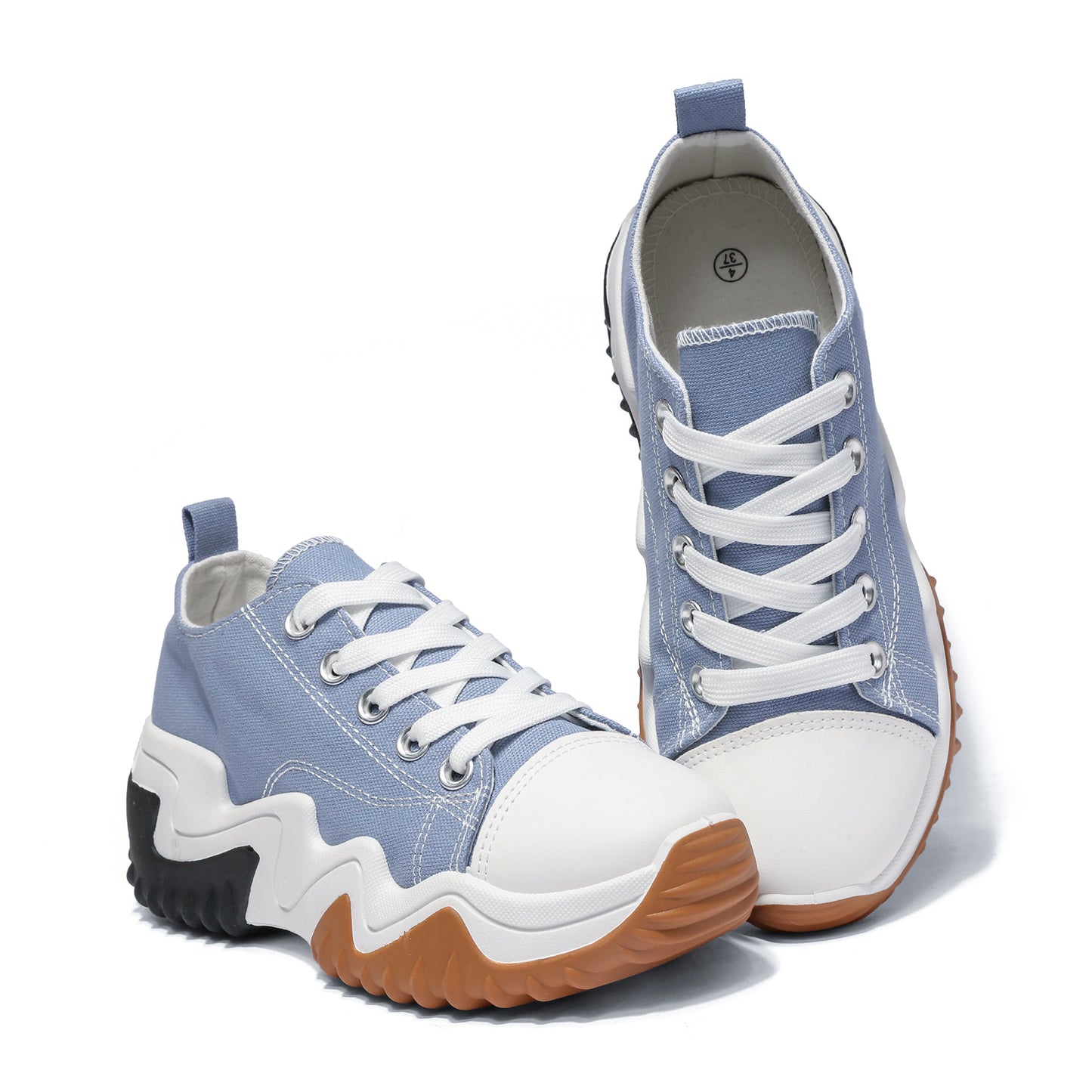 Nexsus Plus Ladies L.Blue Low-Top Canvas Trainers Size Uk 3-8