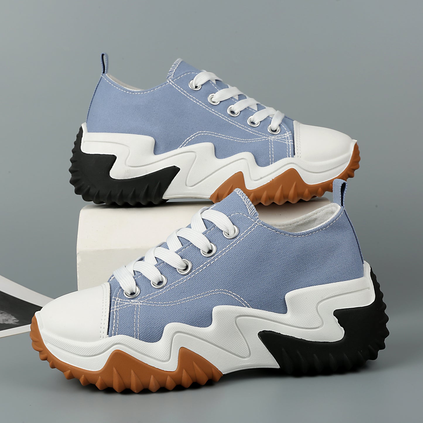 Nexsus Plus Ladies L.Blue Low-Top Canvas Trainers Size Uk 3-8